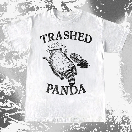Trashed Panda Vintage Raccoon Humor Tee - Drunk Raccoon