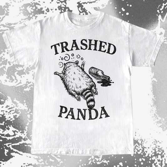 Trashed Panda Vintage Raccoon Humor Tee - Drunk Raccoon