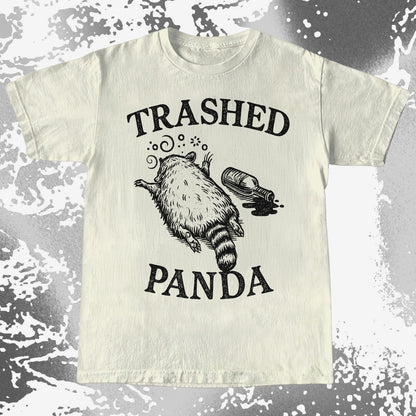 Trashed Panda Vintage Raccoon Humor Tee - Drunk Raccoon