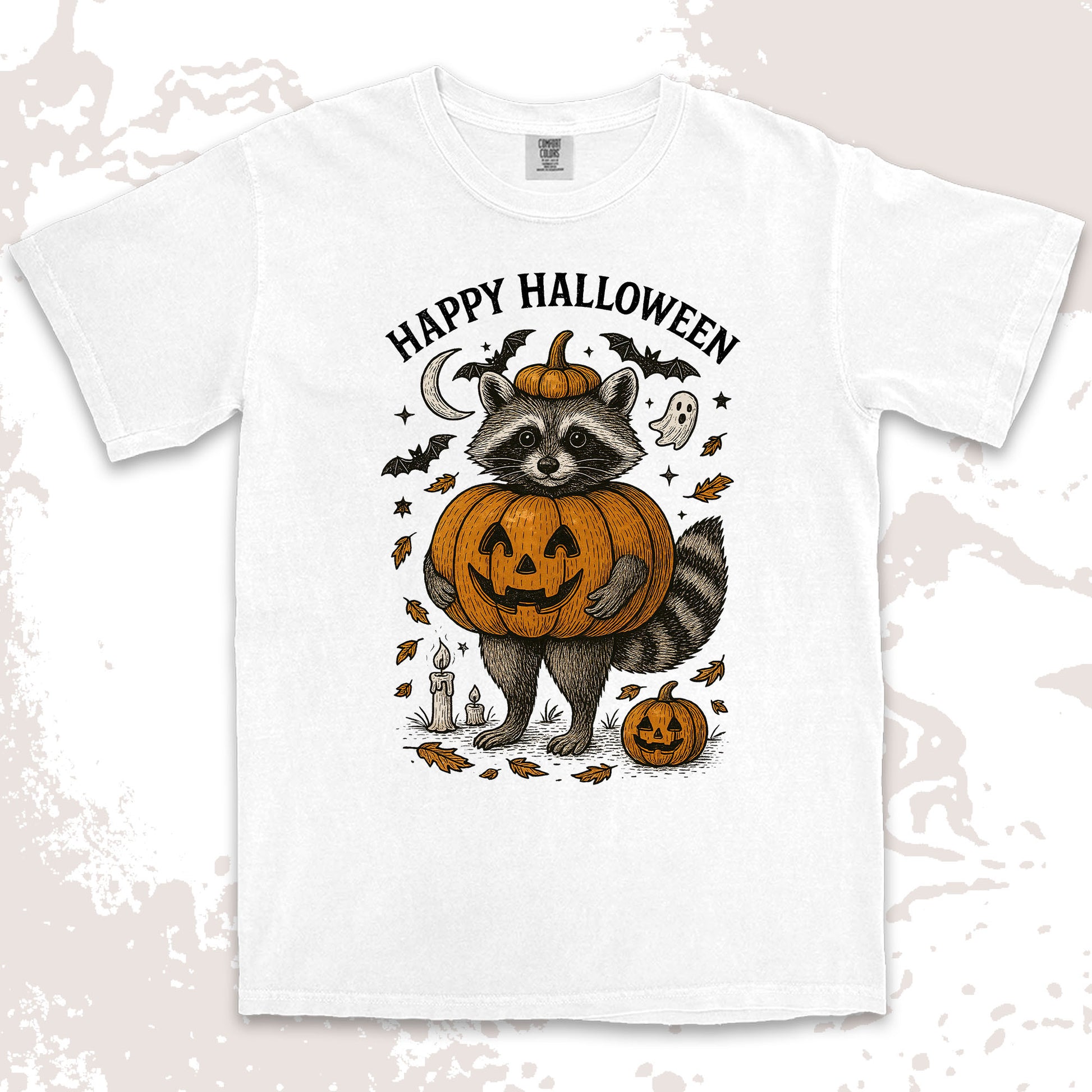 pumpkin raccoon halloween shirt cute spooky jack o lantern tee
