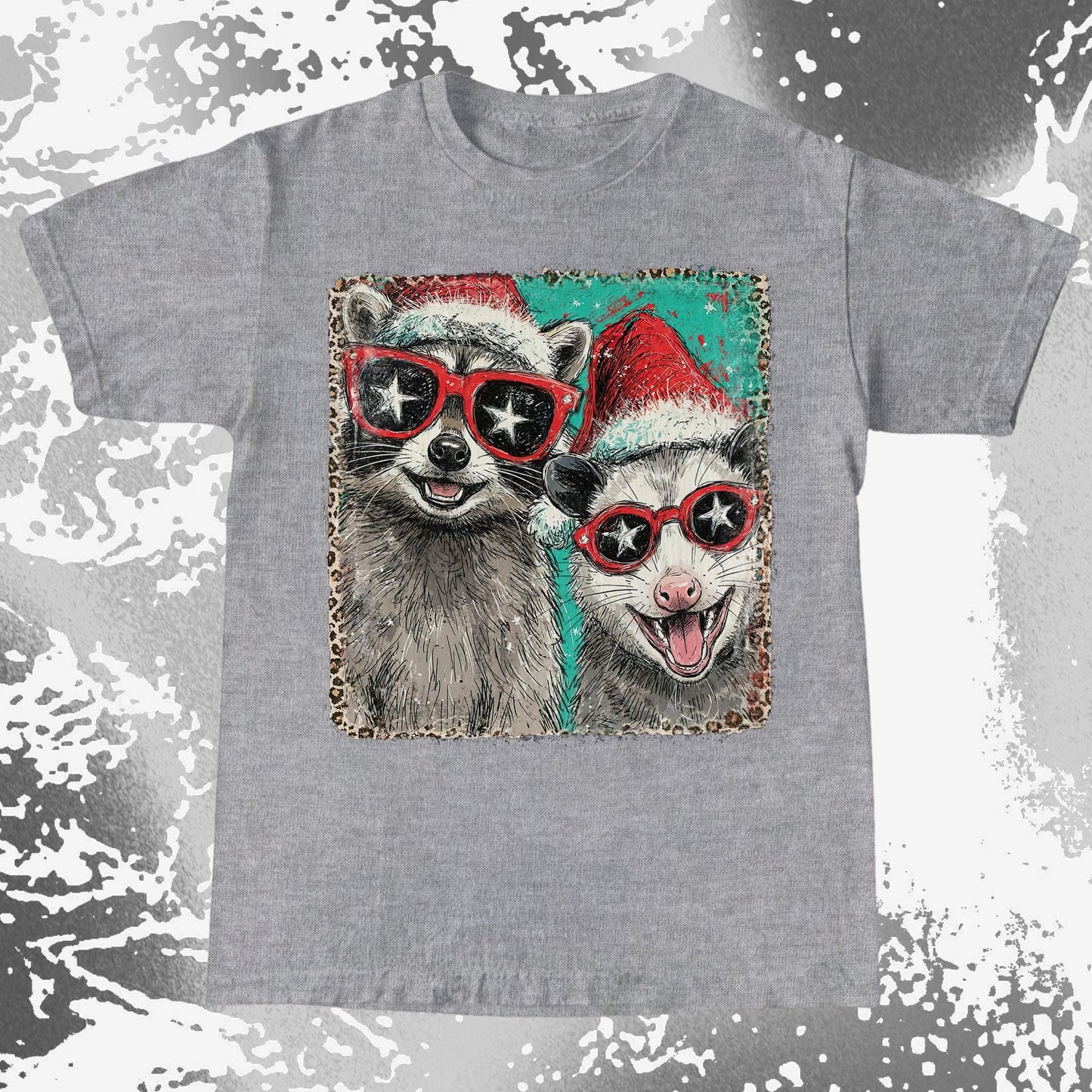 Raccoon and Opossum Christmas Friends Retro Shirt