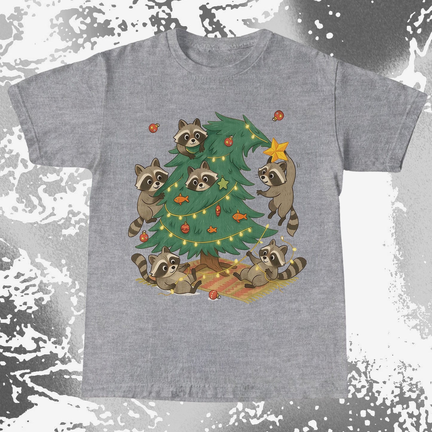 Raccoon Christmas Tree Chaos Holiday