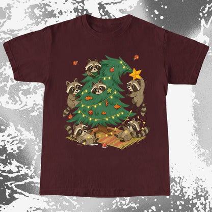 Raccoon Christmas Tree Chaos Holiday