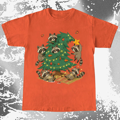 Raccoon Christmas Tree Chaos Holiday