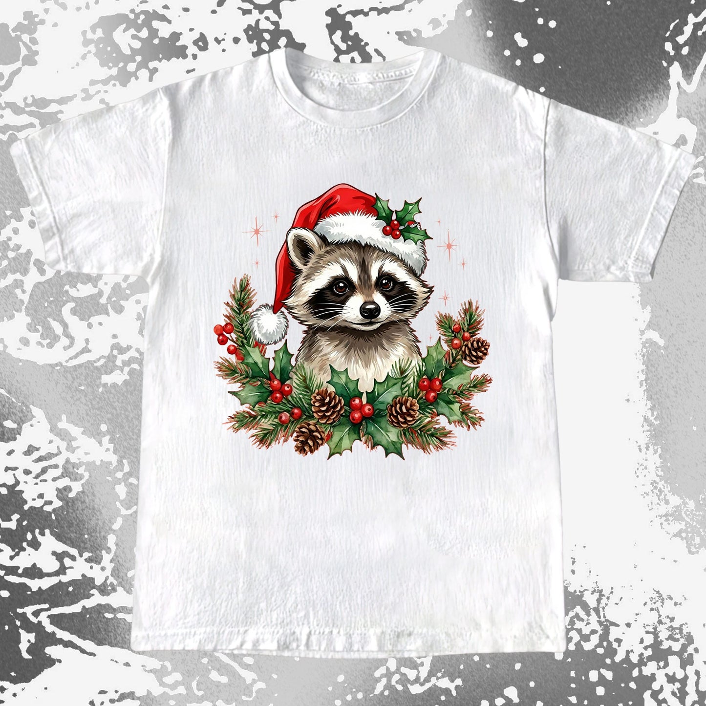 Cute Christmas Raccoon Wreath