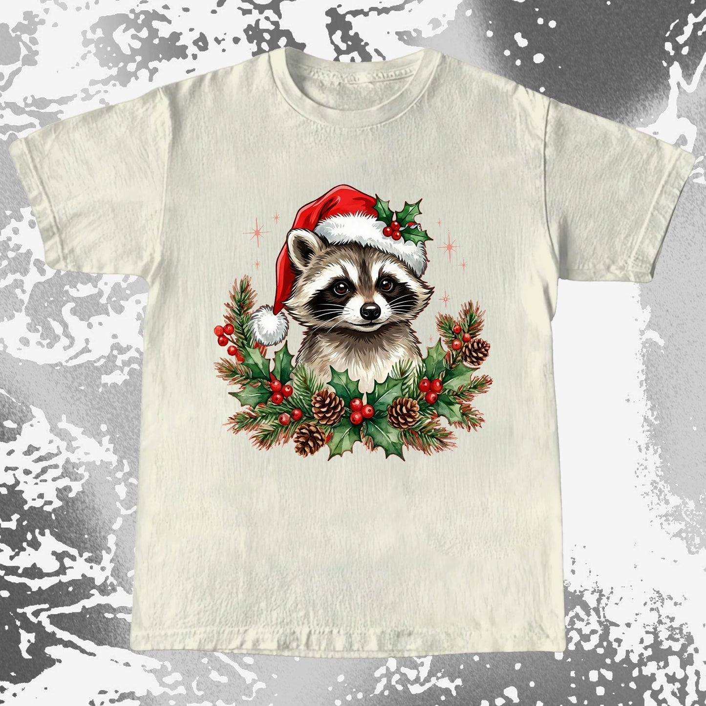 Cute Christmas Raccoon Wreath