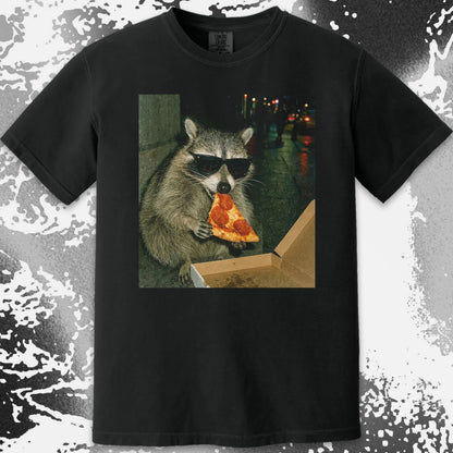 Cool Raccoon Eating Pizza