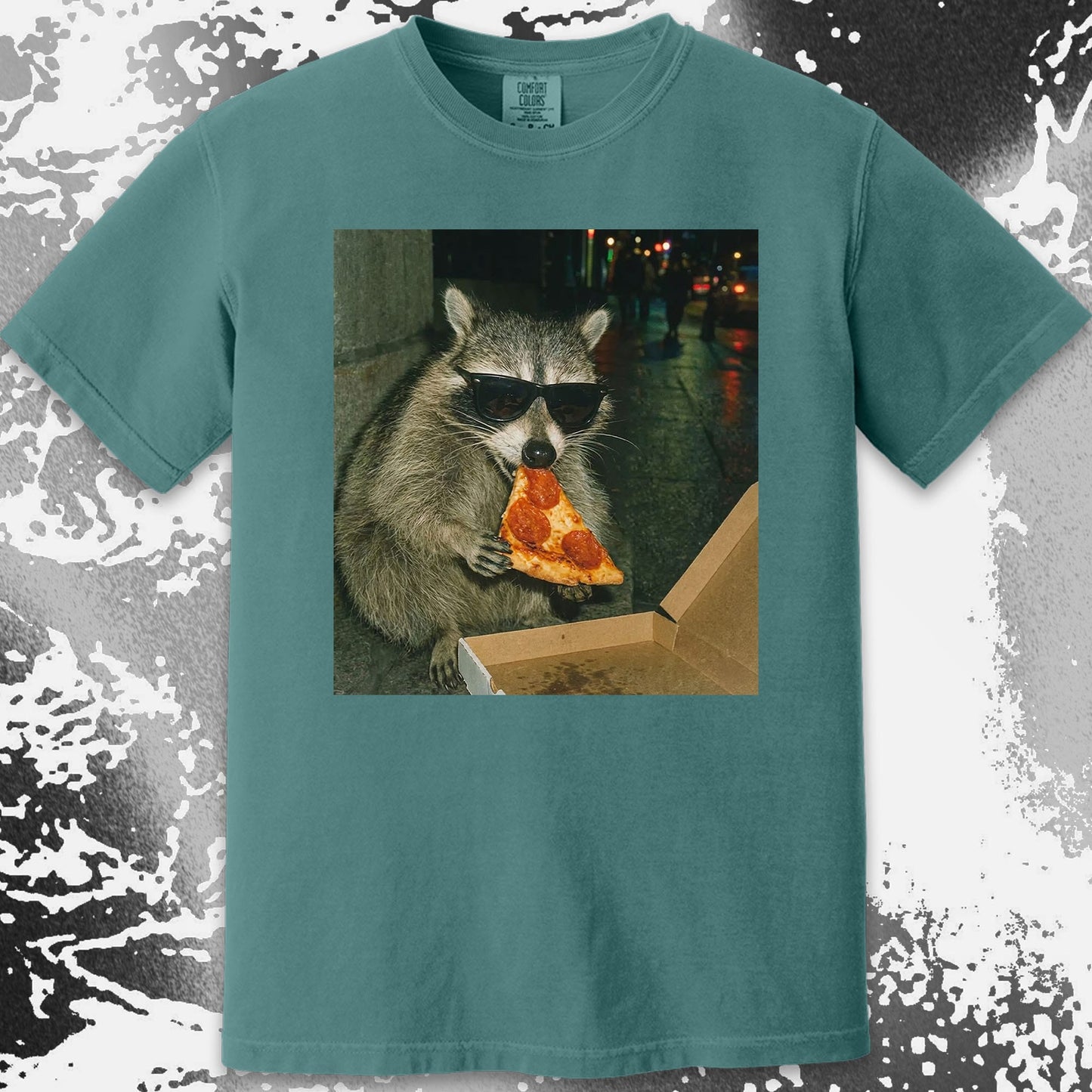 Cool Raccoon Eating Pizza