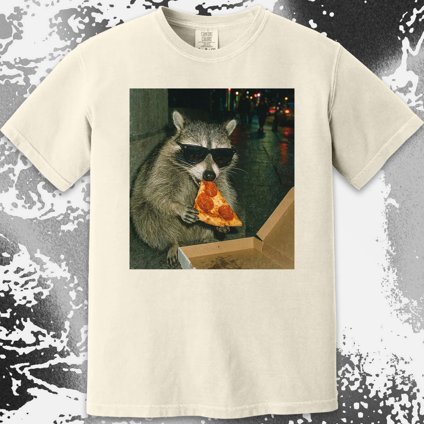 Cool Raccoon Eating Pizza