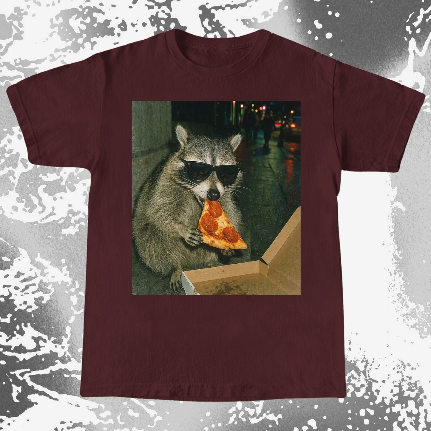 Cool Raccoon Eating Pizza