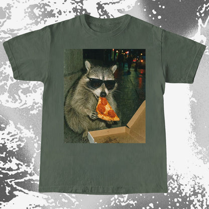 Cool Raccoon Eating Pizza