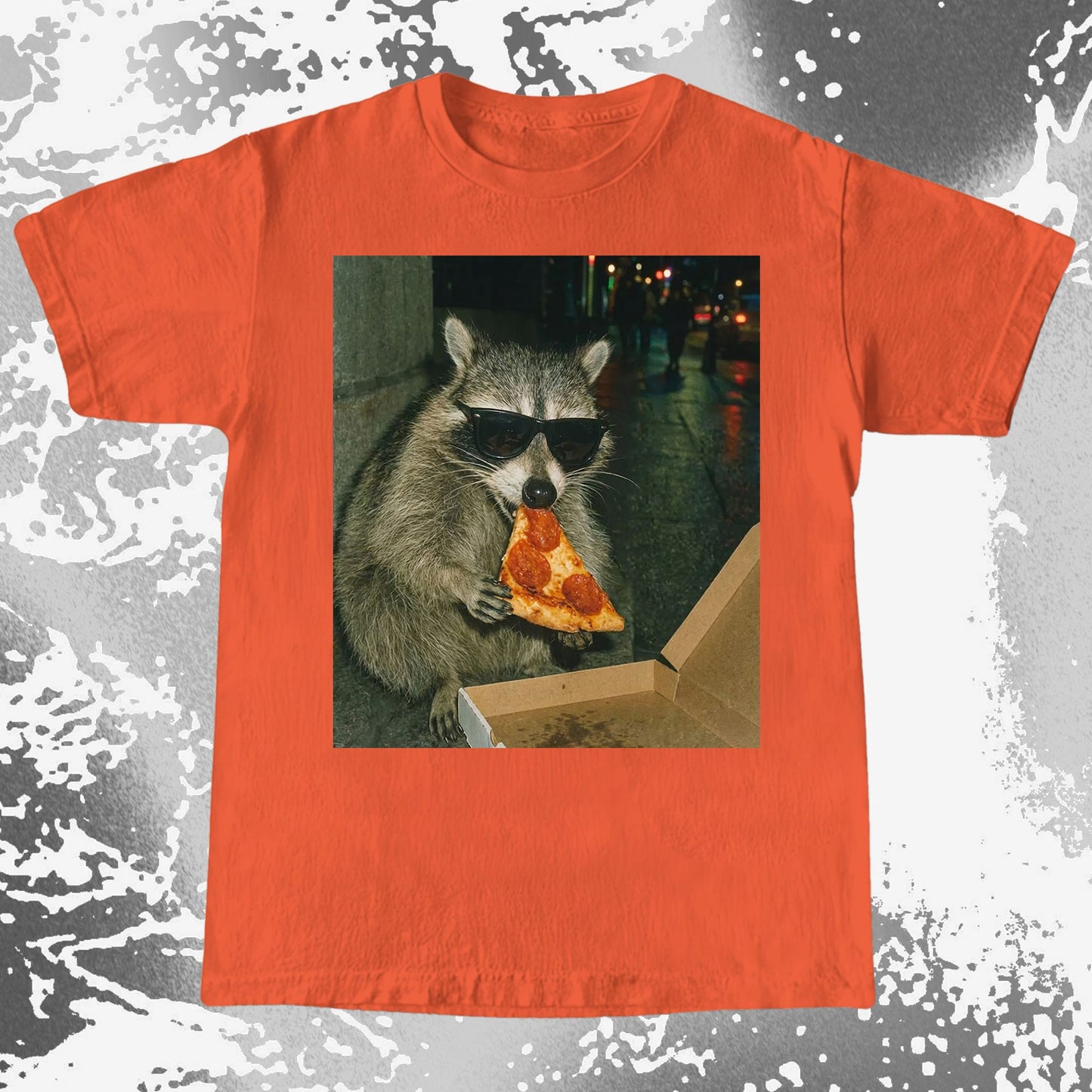 Cool Raccoon Eating Pizza