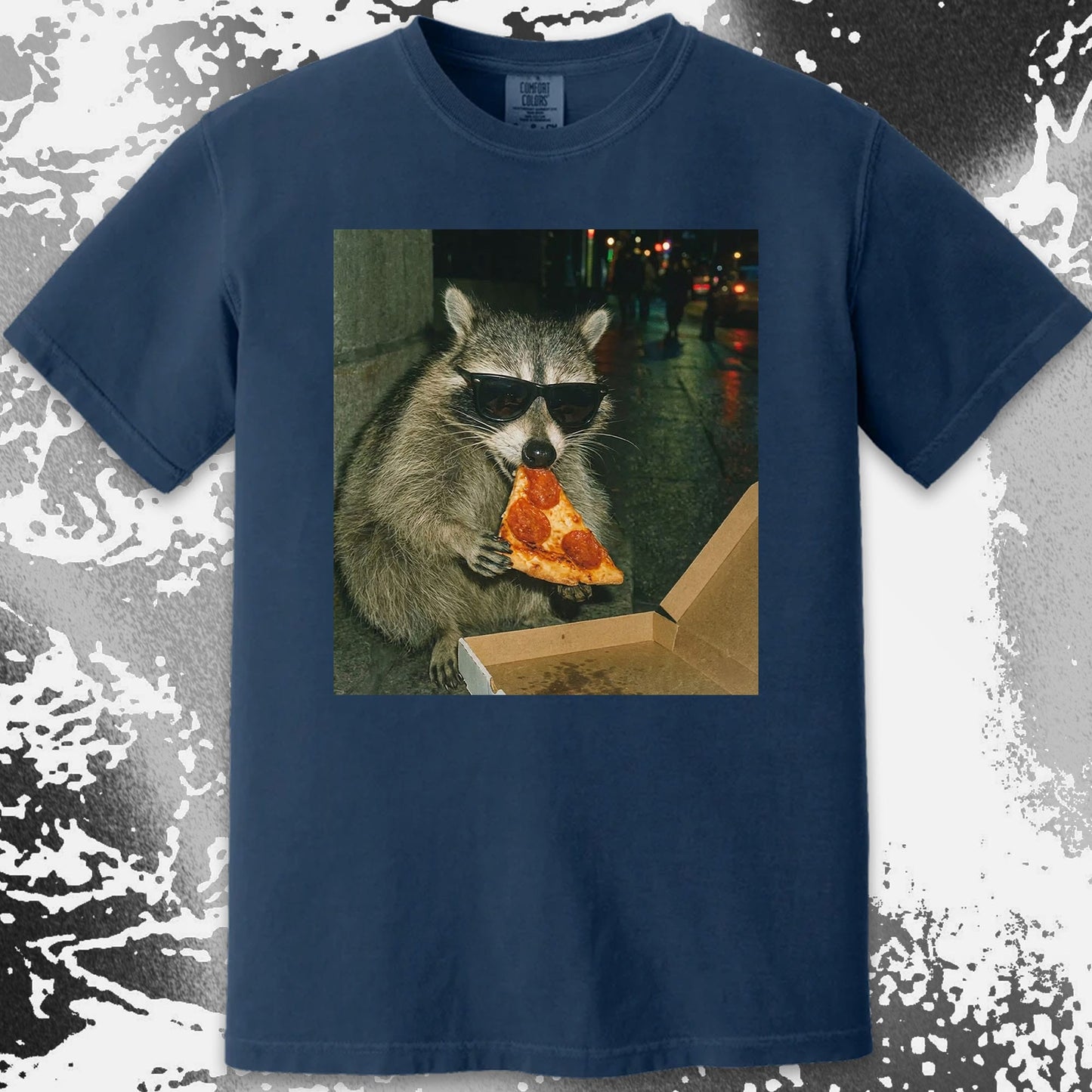 Cool Raccoon Eating Pizza