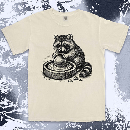 raccoon pottery shirt ceramic artist tee cute creative trash panda