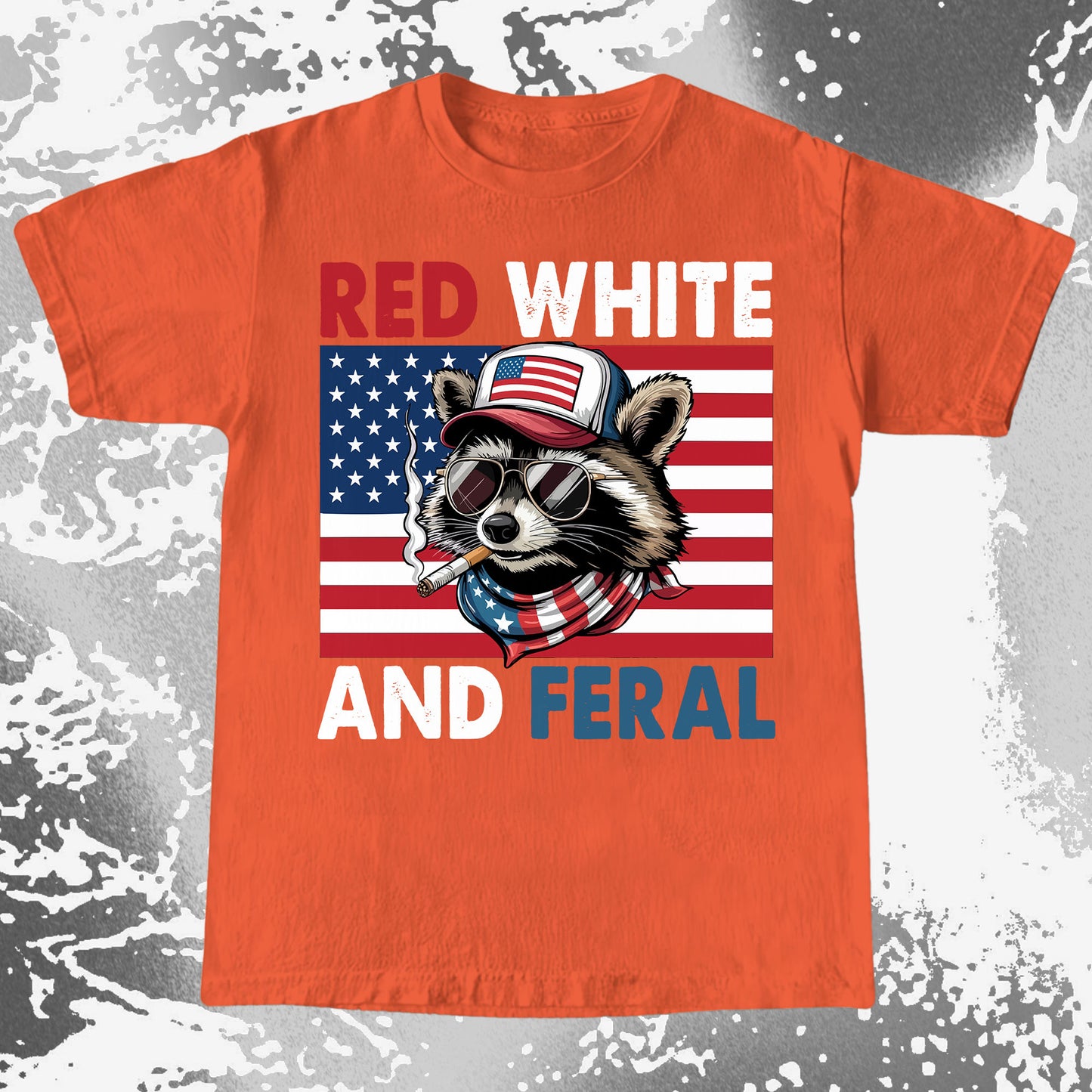 Red White and Feral Raccoon Shirt, Patriotic Rebel Aesthetic