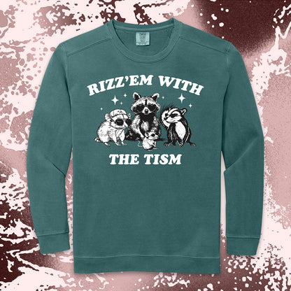 rizz em with the tism raccoon possum ferret funny meme shirt