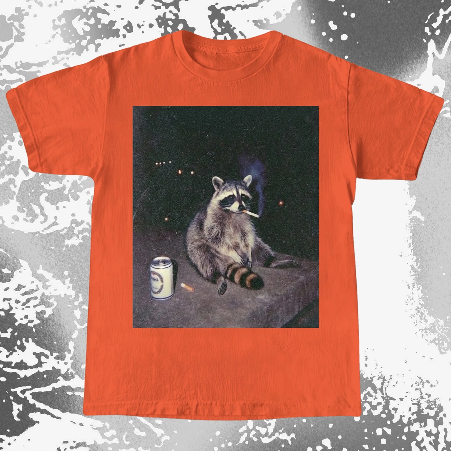 Raccoon Smoking T-Shirt, Late Night Loneliness Aesthetic, Dark Humor Animal Art
