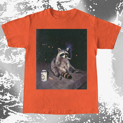 Raccoon Smoking T-Shirt, Late Night Loneliness Aesthetic, Dark Humor Animal Art