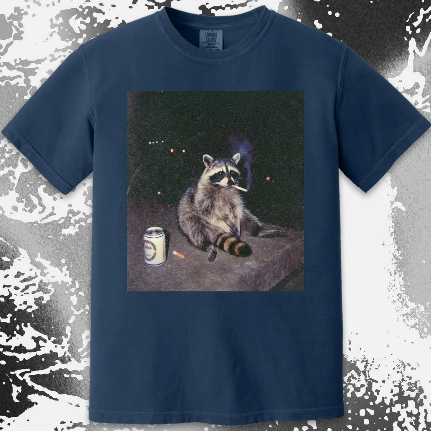 Raccoon Smoking T-Shirt, Late Night Loneliness Aesthetic, Dark Humor Animal Art