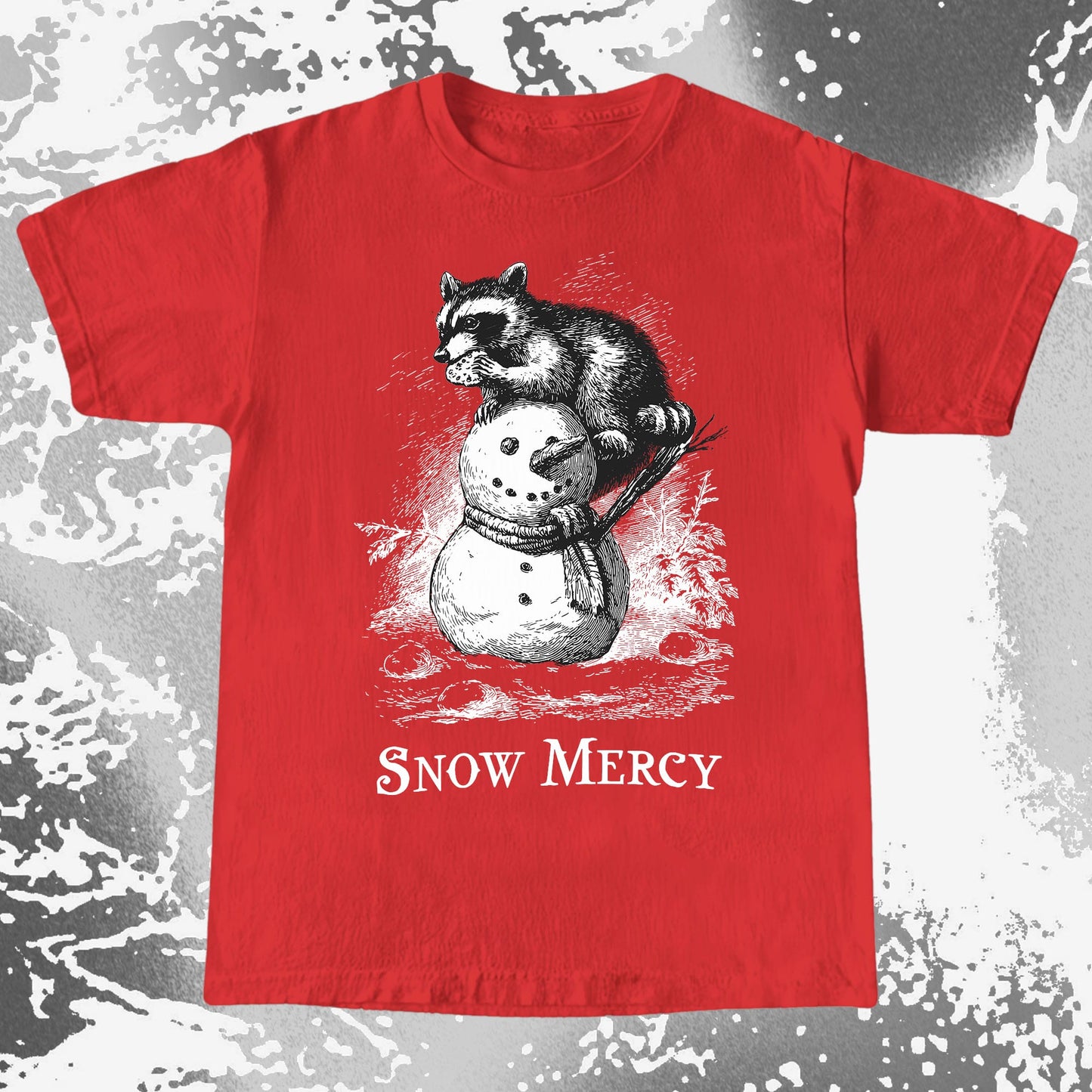 Snow Mercy Raccoon Snowman Shirt