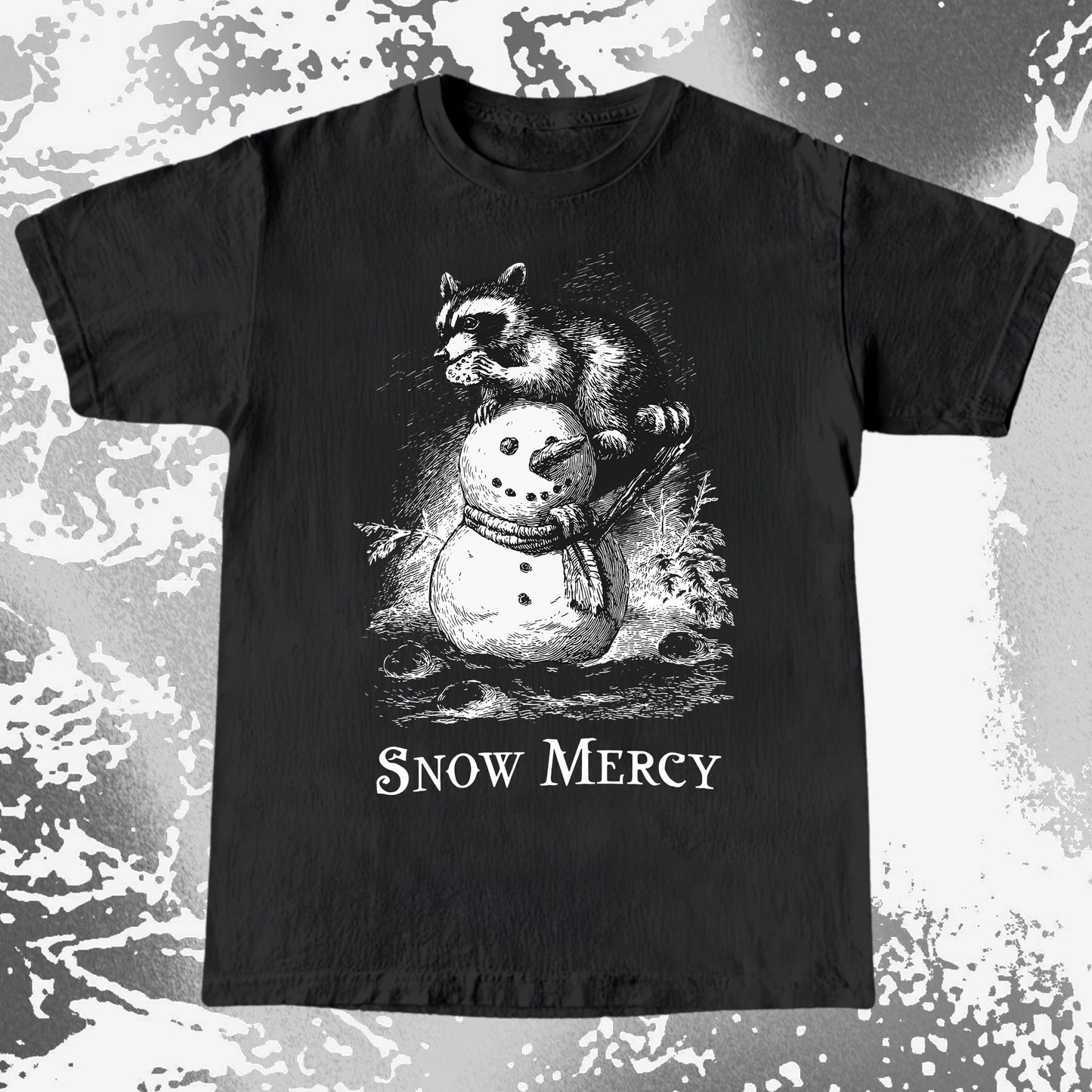 Snow Mercy Raccoon Snowman Shirt