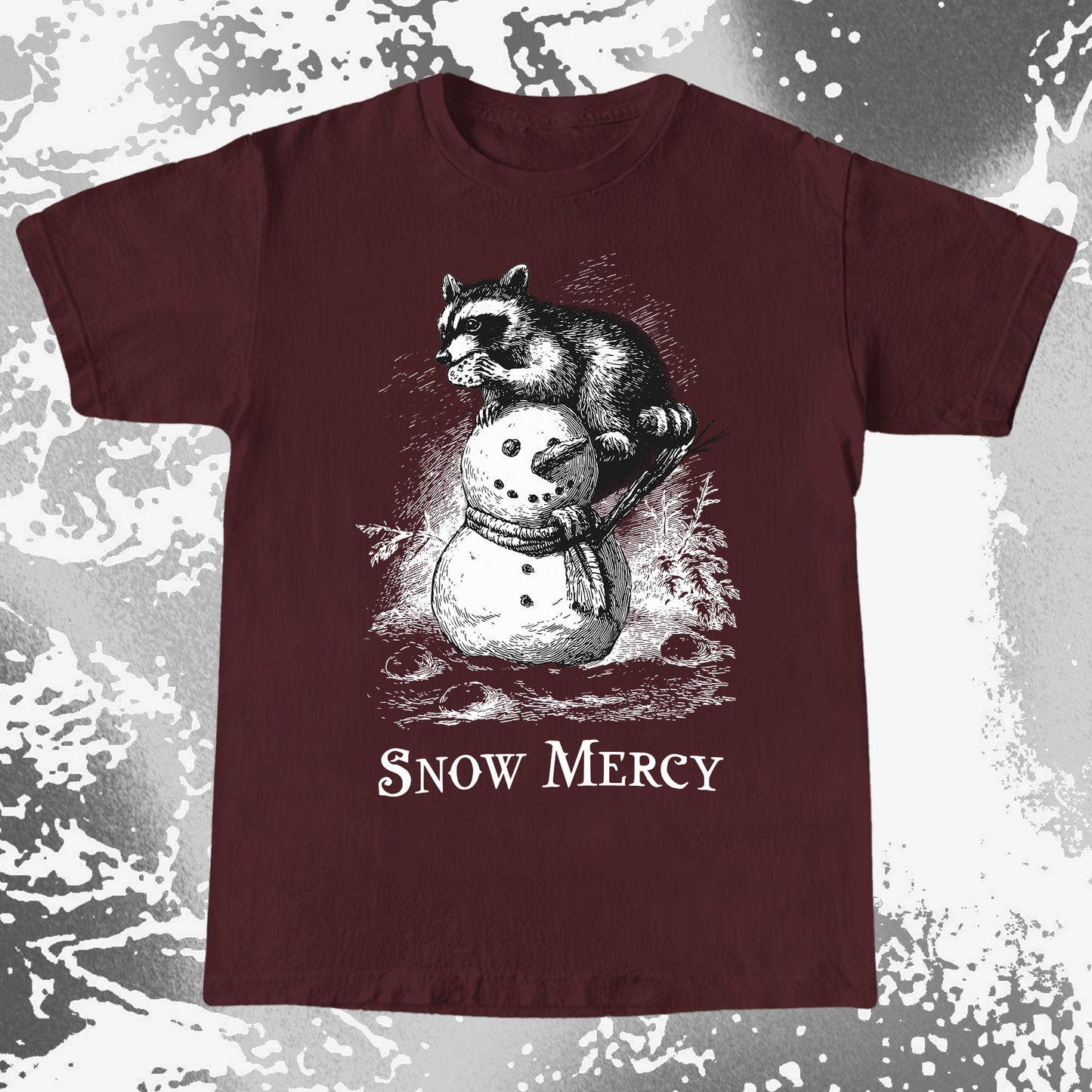 Snow Mercy Raccoon Snowman Shirt