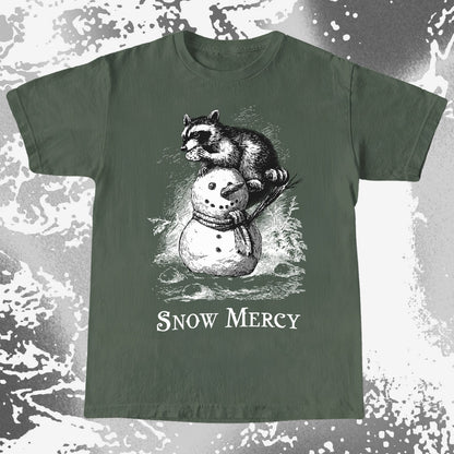 Snow Mercy Raccoon Snowman Shirt