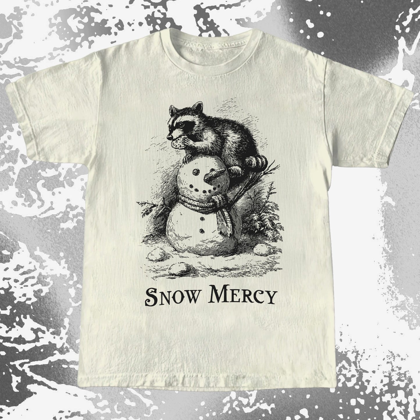 Snow Mercy Raccoon Snowman Shirt