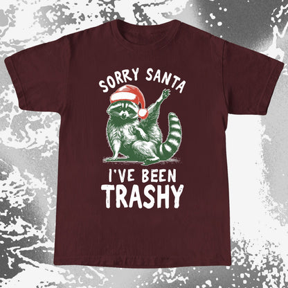 Sorry Santa I've Been Trashy Raccoon Christmas