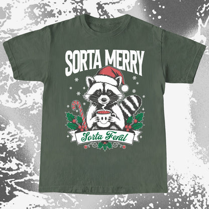 Sorta Merry Sorta Feral Raccoon Christmas