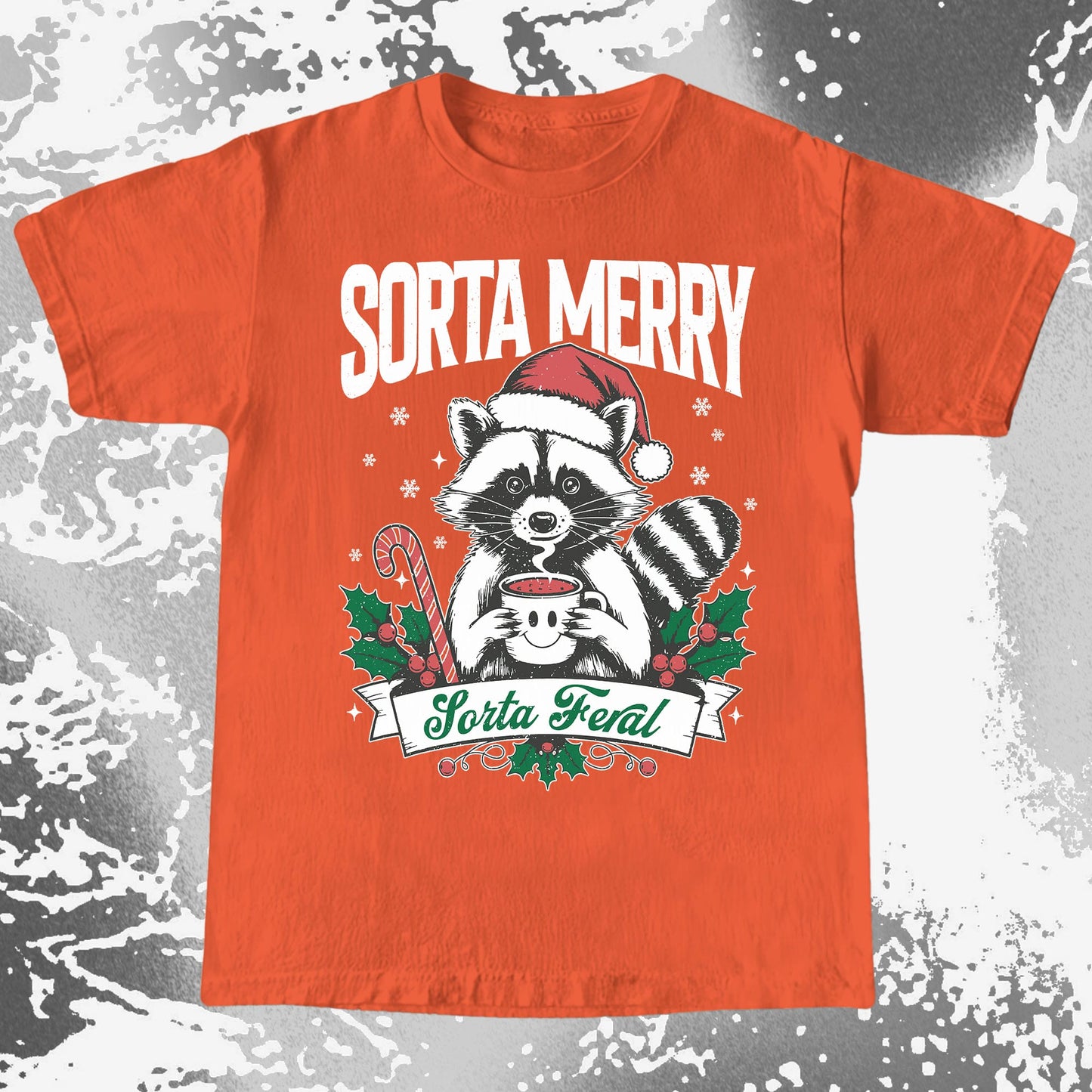 Sorta Merry Sorta Feral Raccoon Christmas