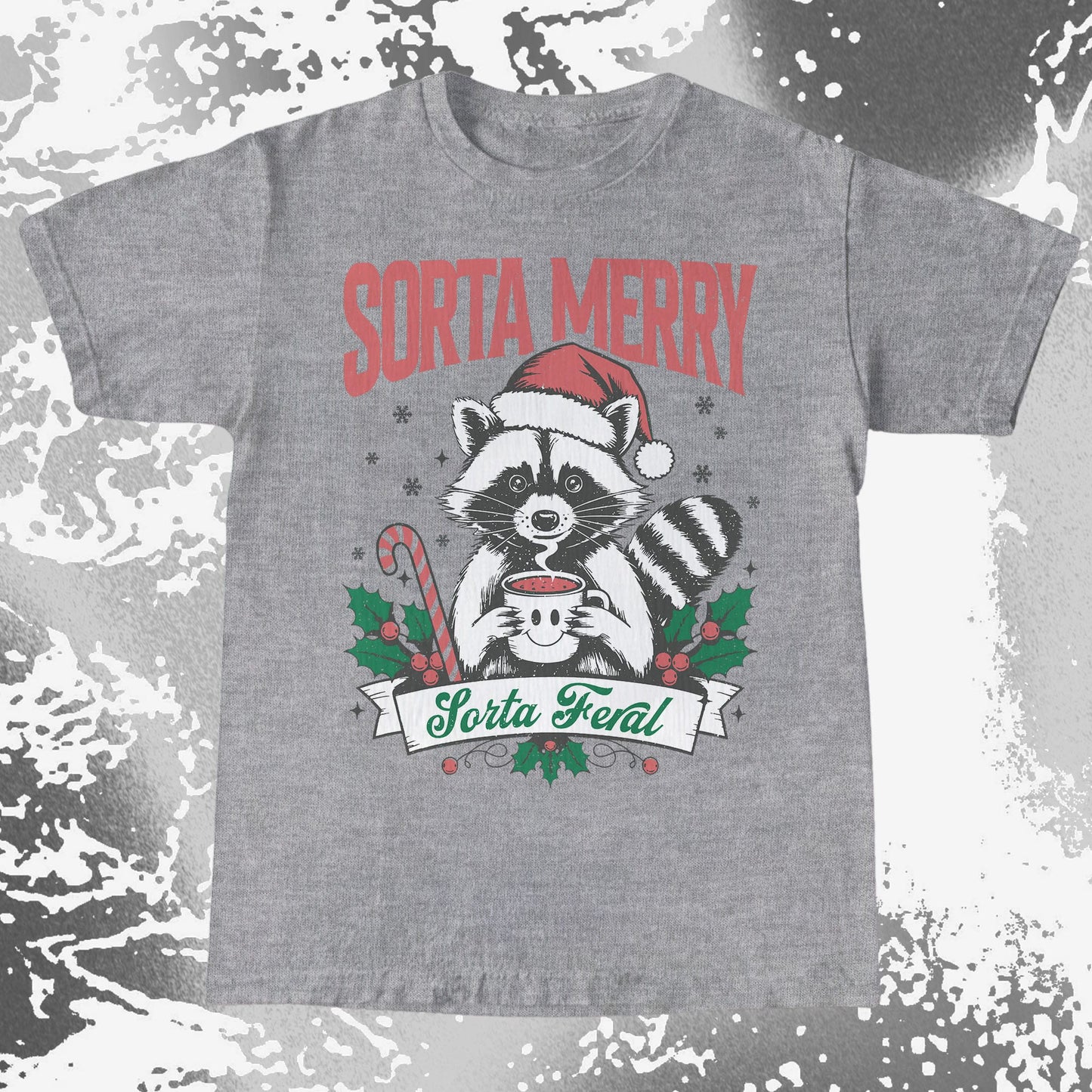 Sorta Merry Sorta Feral Raccoon Christmas