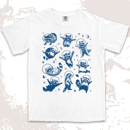 space raccoon astronaut shirt galaxy trash panda sci fi cosmic tee