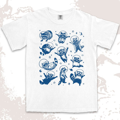 space raccoon astronaut shirt galaxy trash panda sci fi cosmic tee