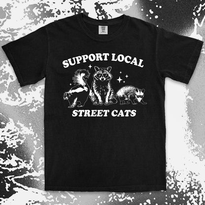 support local street cats shirt funny raccoon possum skunk tee