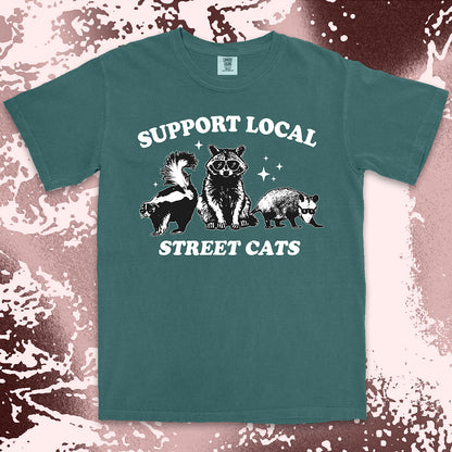 support local street cats shirt funny raccoon possum skunk tee