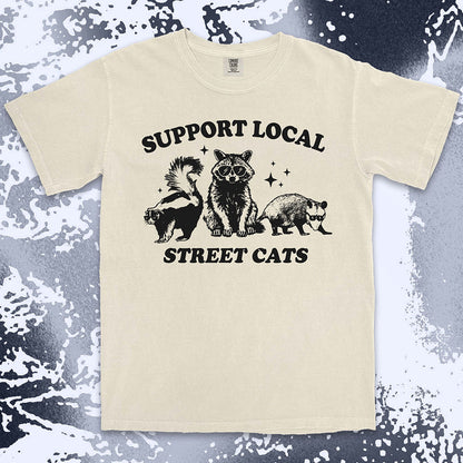 support local street cats shirt funny raccoon possum skunk tee