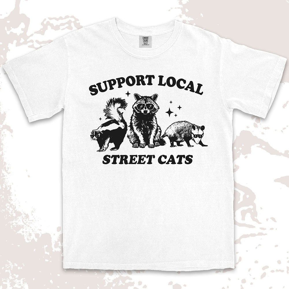 support local street cats shirt funny raccoon possum skunk tee
