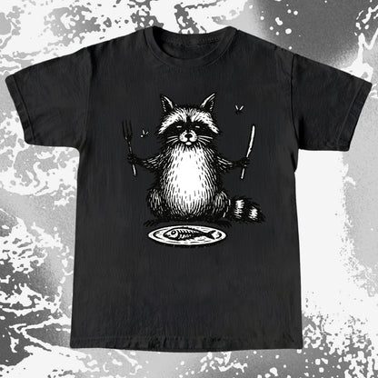 Hungry Raccoon Dinner Funny