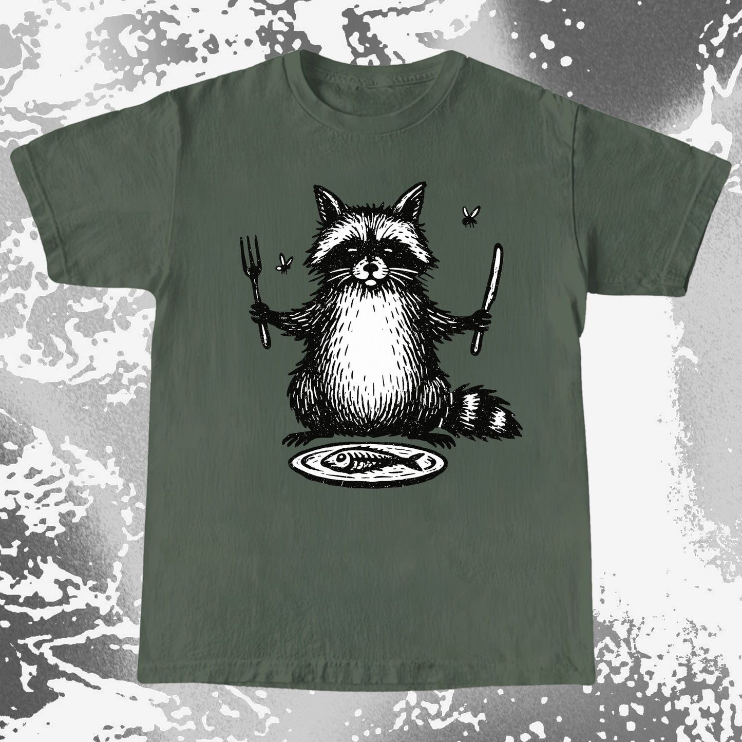 Hungry Raccoon Dinner Funny