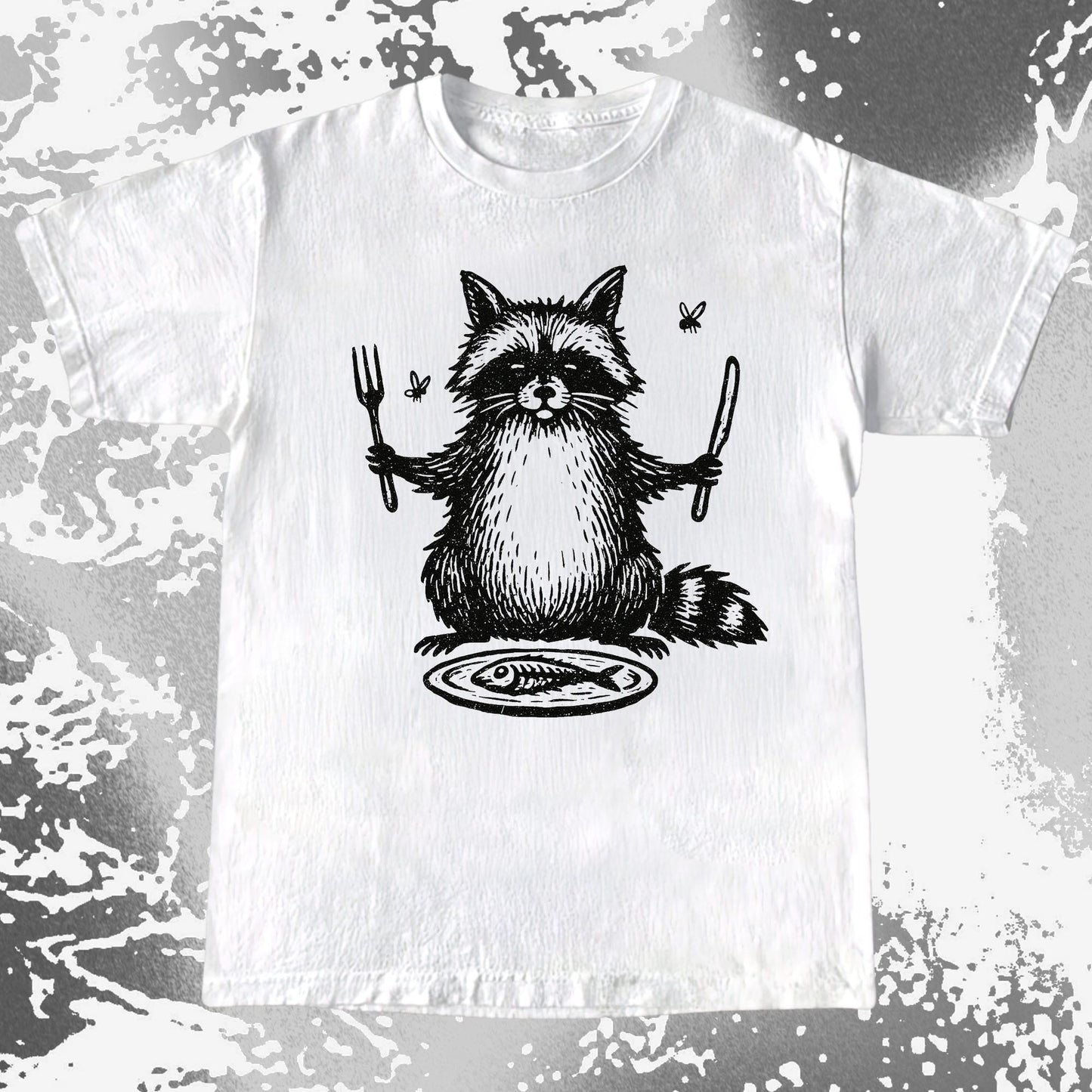 Hungry Raccoon Dinner Funny