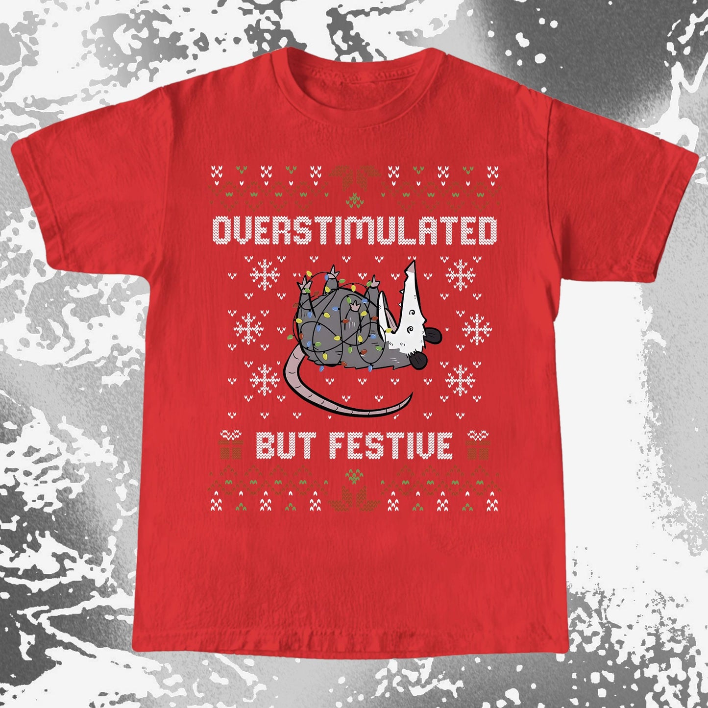 Overstimulated But Festive Christmas Possum