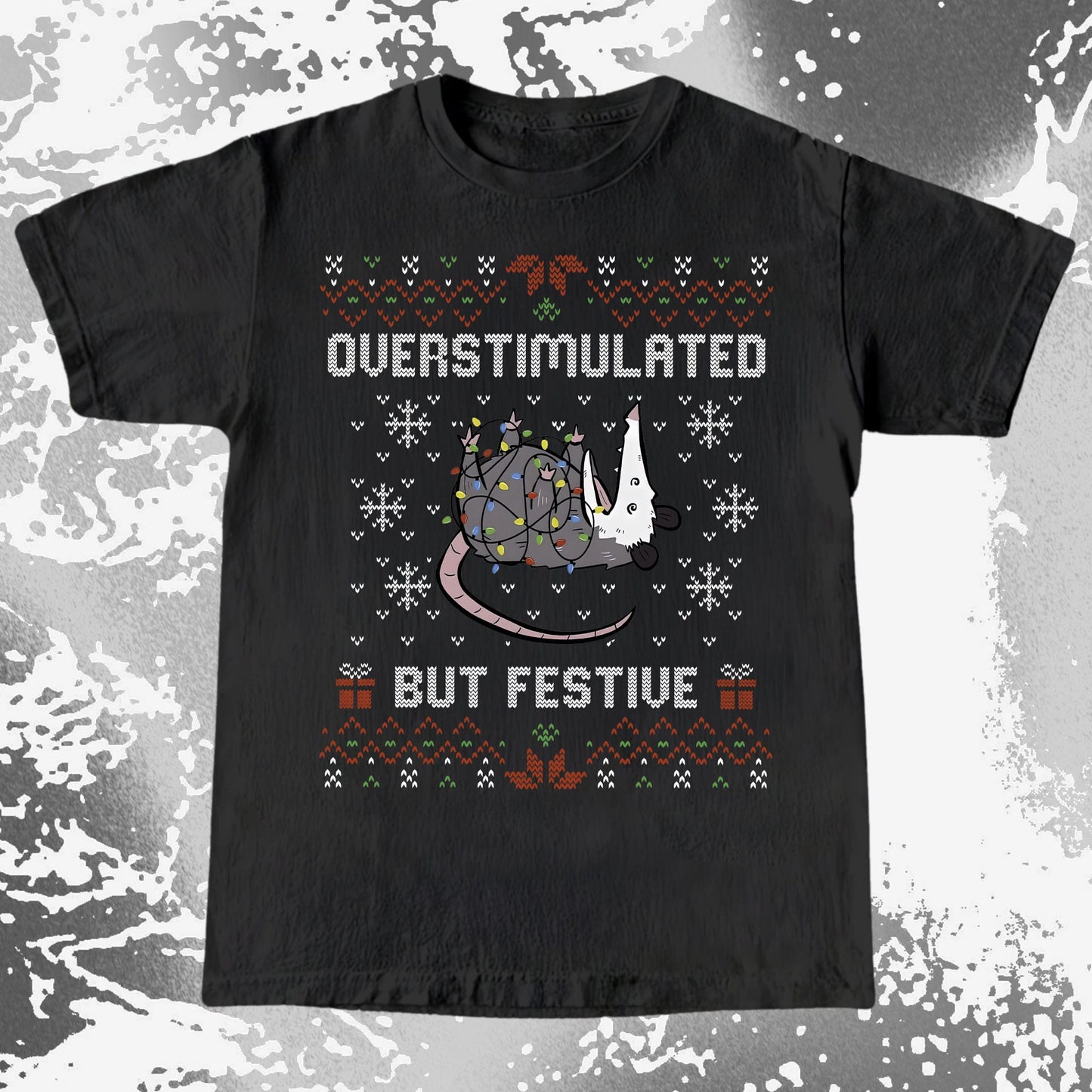 Overstimulated But Festive Christmas Possum