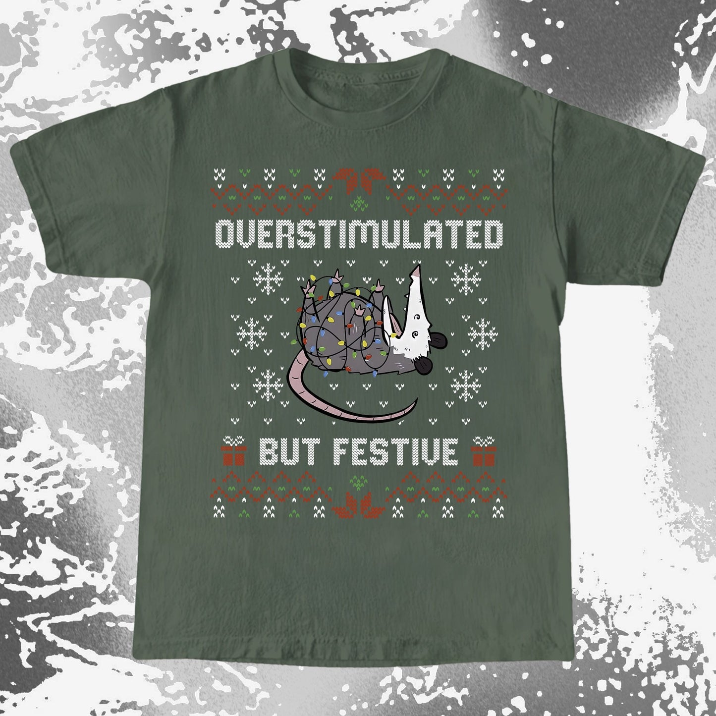 Overstimulated But Festive Christmas Possum