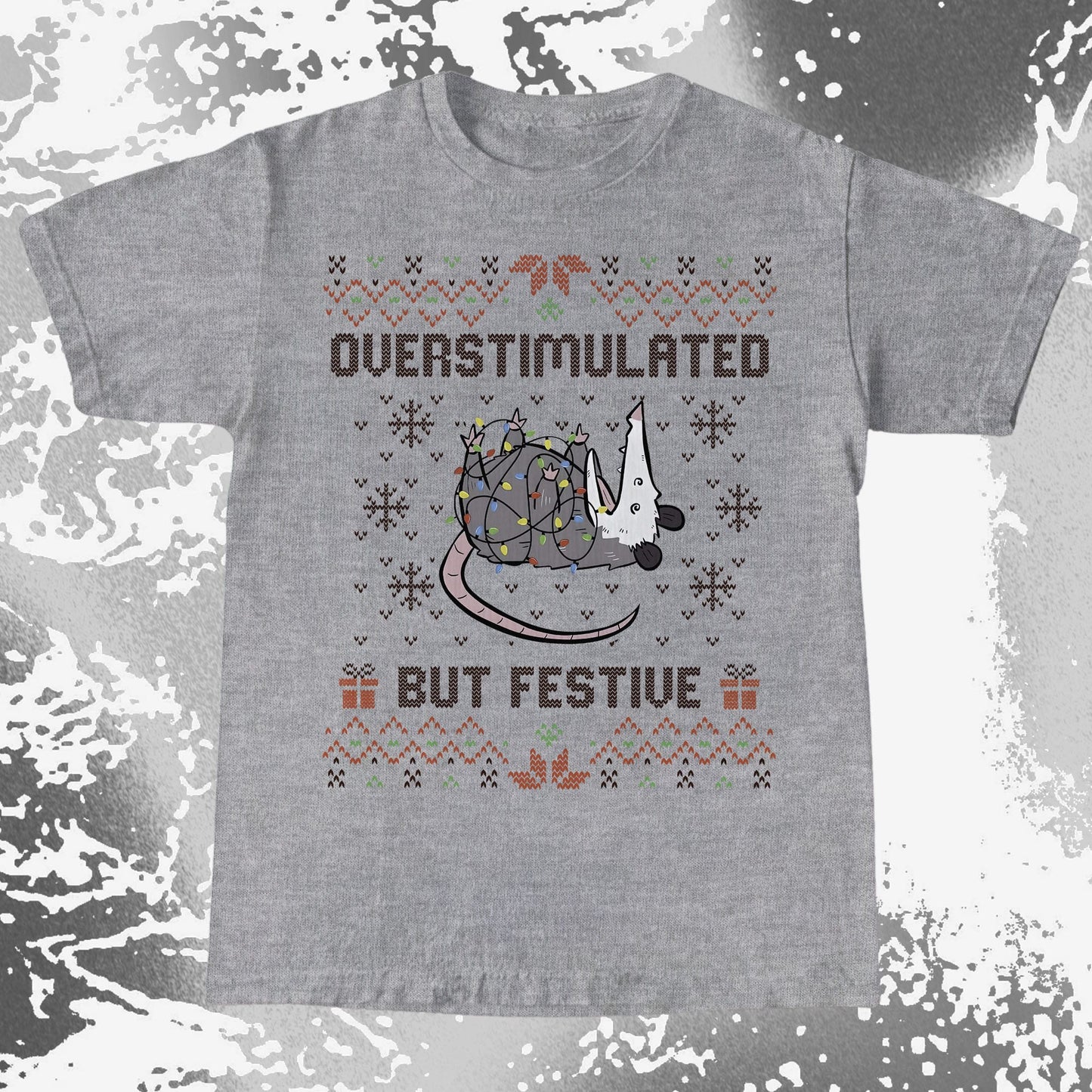 Overstimulated But Festive Christmas Possum