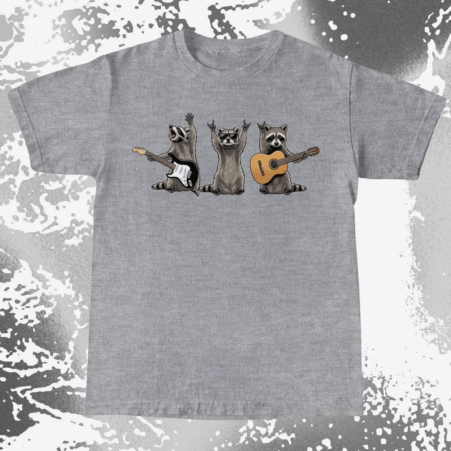Funny Raccoon Band Playing Guitars Shirt