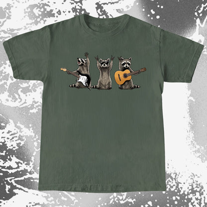 Funny Raccoon Band Playing Guitars Shirt
