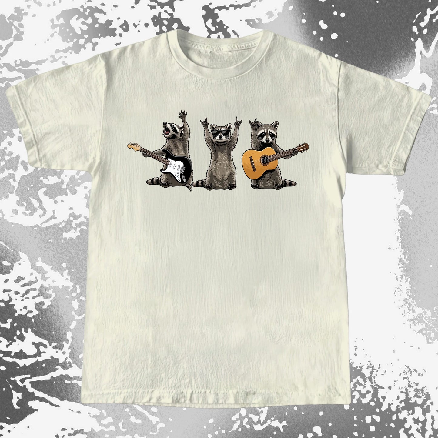 Funny Raccoon Band Playing Guitars Shirt