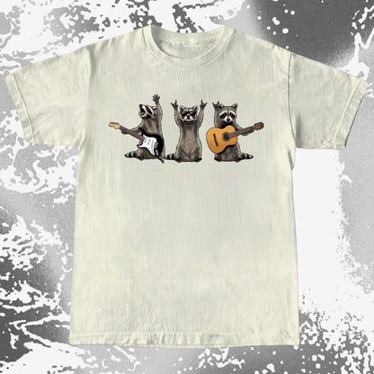 Funny Raccoon Band Playing Guitars Shirt