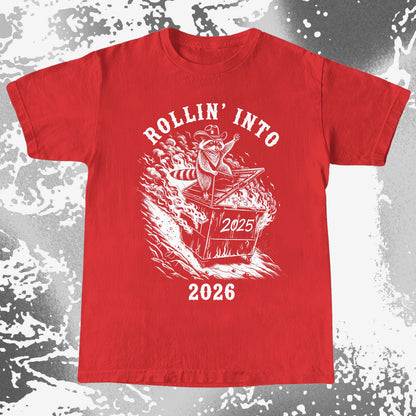 Rollin’ Into 2026 Raccoon Dumpster Fire Shirt